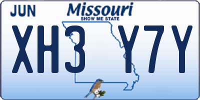 MO license plate XH3Y7Y