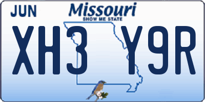 MO license plate XH3Y9R
