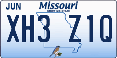 MO license plate XH3Z1Q