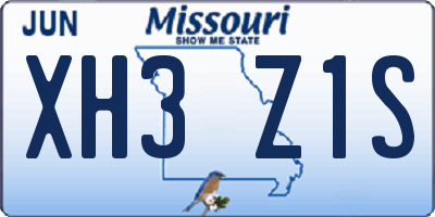 MO license plate XH3Z1S