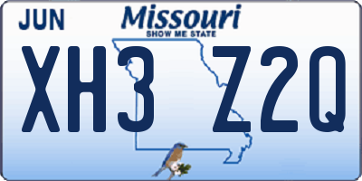 MO license plate XH3Z2Q