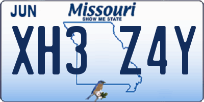 MO license plate XH3Z4Y