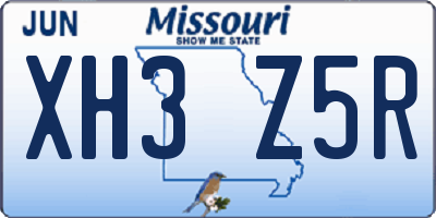 MO license plate XH3Z5R