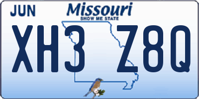 MO license plate XH3Z8Q