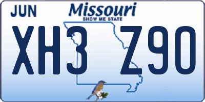 MO license plate XH3Z9O