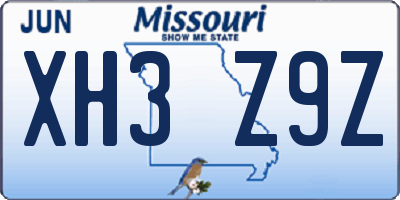 MO license plate XH3Z9Z