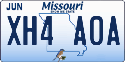 MO license plate XH4A0A