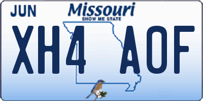 MO license plate XH4A0F