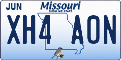 MO license plate XH4A0N