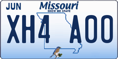 MO license plate XH4A0O