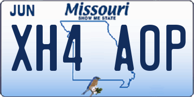 MO license plate XH4A0P