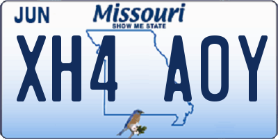 MO license plate XH4A0Y