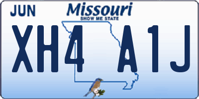 MO license plate XH4A1J