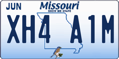 MO license plate XH4A1M