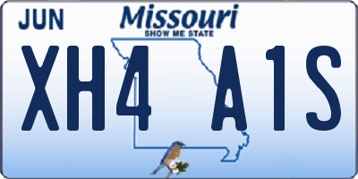 MO license plate XH4A1S