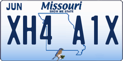 MO license plate XH4A1X