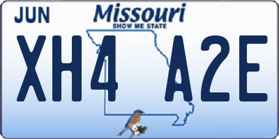 MO license plate XH4A2E