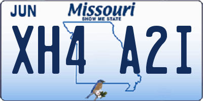 MO license plate XH4A2I