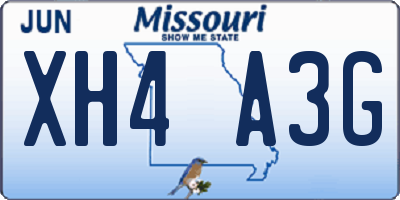 MO license plate XH4A3G
