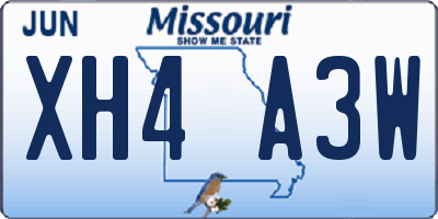 MO license plate XH4A3W
