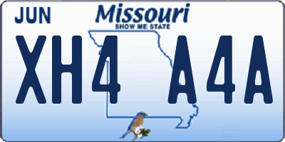 MO license plate XH4A4A