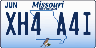 MO license plate XH4A4I