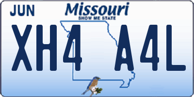 MO license plate XH4A4L
