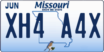 MO license plate XH4A4X