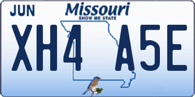 MO license plate XH4A5E