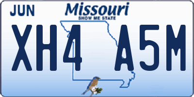 MO license plate XH4A5M