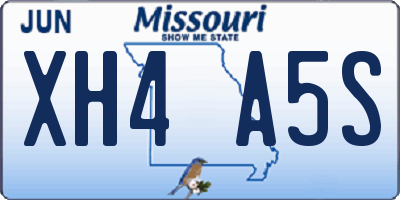 MO license plate XH4A5S