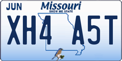 MO license plate XH4A5T