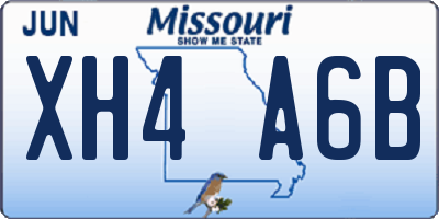 MO license plate XH4A6B