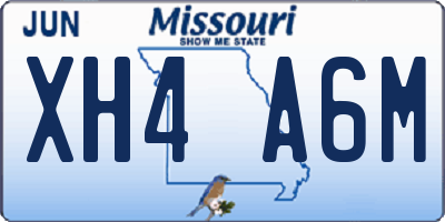 MO license plate XH4A6M