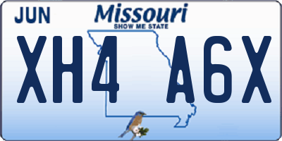 MO license plate XH4A6X