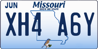 MO license plate XH4A6Y