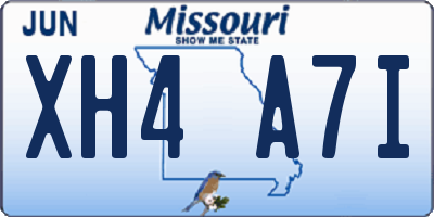 MO license plate XH4A7I