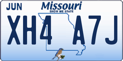 MO license plate XH4A7J