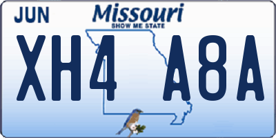 MO license plate XH4A8A