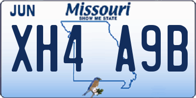 MO license plate XH4A9B