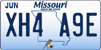 MO license plate XH4A9E
