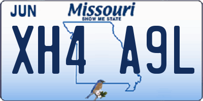 MO license plate XH4A9L