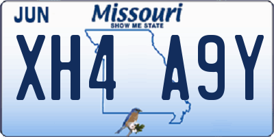 MO license plate XH4A9Y