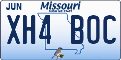 MO license plate XH4B0C