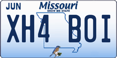 MO license plate XH4B0I