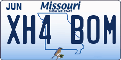 MO license plate XH4B0M