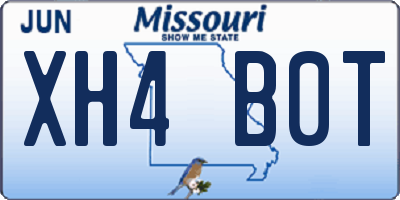 MO license plate XH4B0T