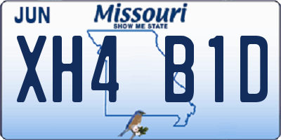 MO license plate XH4B1D