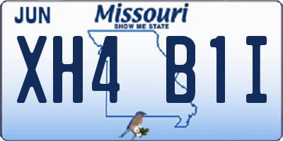 MO license plate XH4B1I