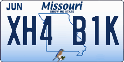 MO license plate XH4B1K